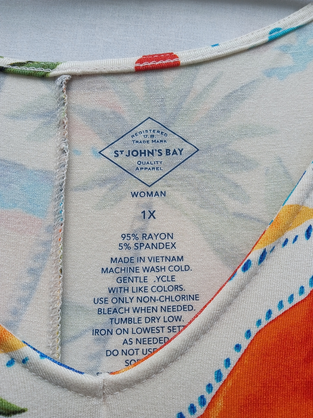 Sleeveless Tropical Print A-Line Dress - White/Multi - Picture 3 of 4